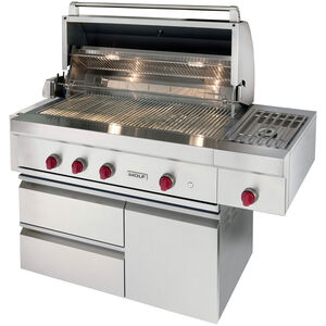 Wolf 13 in. Cart Mount Natural Gas Side Burner - Stainless Steel, , hires