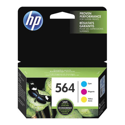 HP 564 Series 3 Color Original Printer Ink Cartridges - 3 Pack | N9H57FN#140