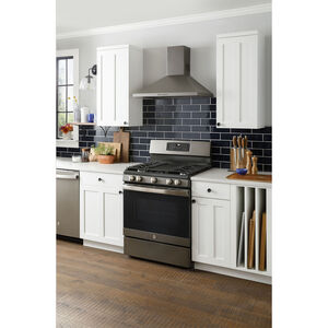 GE 30 in. 5.0 cu. ft. Air Fry Convection Oven Freestanding Gas Range with 5 Sealed Burners & Griddle - White, White, hires