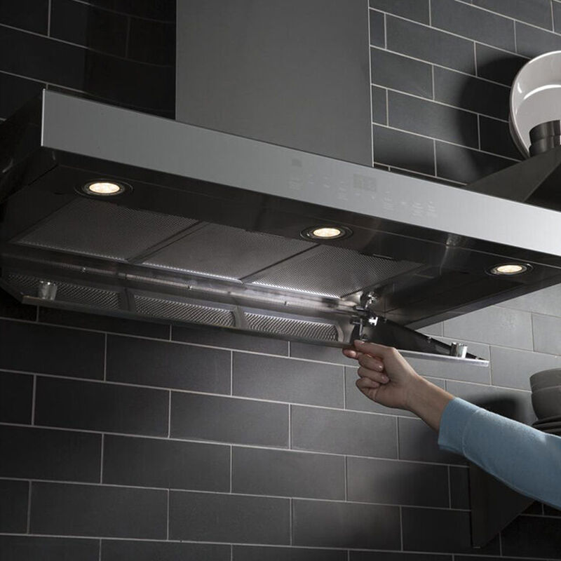 GE 36 in. Smart Convertible Chimney Style Range Hood with 610 CFM, 4 Fan Speeds & 3 LED Lights - Stainless Steel, , hires