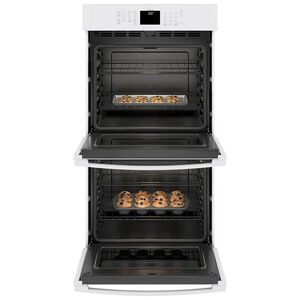 GE 27 in. 8.6 cu. ft. Smart Top Control Electric Double Wall Oven - White, White, hires