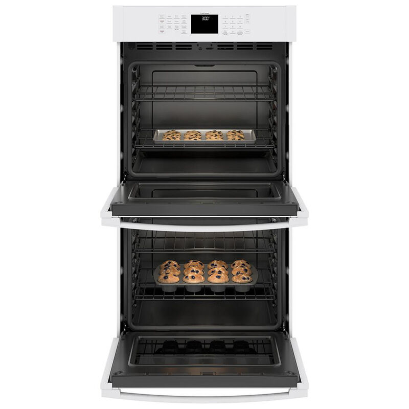 GE 27 in. 8.6 cu. ft. Smart Top Control Electric Double Wall Oven - White, White, hires
