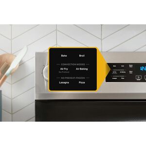 Whirlpool 30 in. 5.3 cu. ft. Air-Fry Standard Convection Electric Range with Radiant Burners - Stainless Steel, , hires