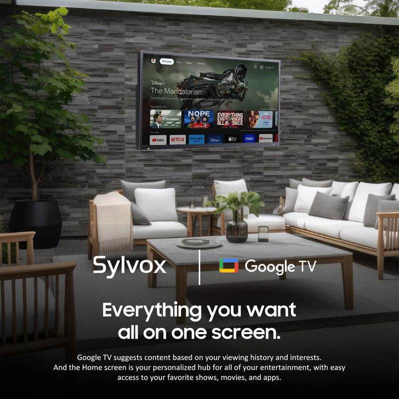 Sylvox - Deck ProQ 3.0 Series 43" Class Partial Sun 4K UHD QLED Smart Google Outdoor TV, , hires