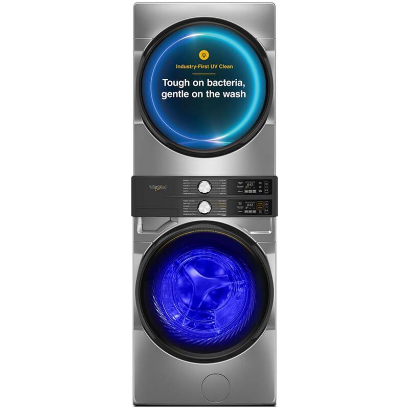 Whirlpool 28 in. 4.5 cu. ft. Smart Gas Front Load Laundry with UV Clean Technology, FreshFlow Vent System, Sensor Dry, Sanitize & Steam Cycle - Radiant Silver, Radiant Silver, hires