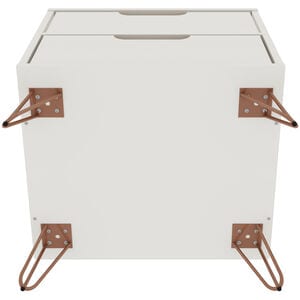 Manhattan Comfort Rockefeller Mid-Century Modern 2-Drawer Nightstand Off White/Natural, White, hires
