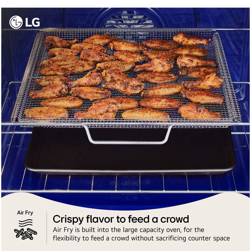 LG 30 in. 6.3 cu. ft. Smart Air Fry True European Convection Slide-In Gas Range with 5 Sealed Burners & Griddle - PrintProof Stainless Steel, , hires