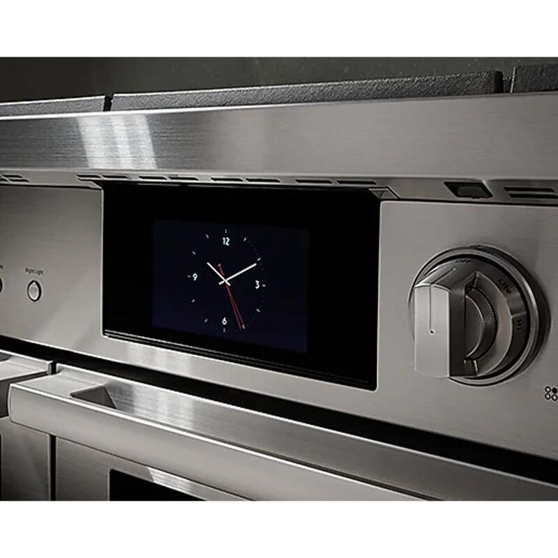 Dacor Transitional Series 48 in. 8.8 cu. ft. Smart Air-Fry Dual Convection Steam Double Oven Dual Fuel Range with 6 Sealed Burners - Silver Stainless, , hires