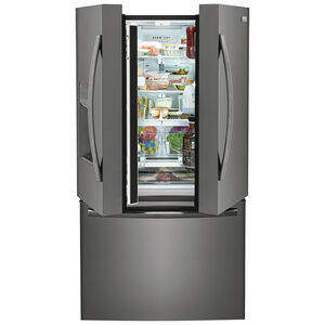 Frigidaire Gallery 36 in. 27.8 cu. ft. French Door Refrigerator with Ice & Water Dispenser - Smudge-Proof Black SS, Smudge-Proof Black SS, hires