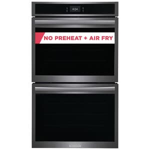 Frigidaire Gallery 30 in. 10.6 cu. ft. Top Control SteamElectric Double Wall Oven with True European Convection - Black Stainless, Black Stainless, hires