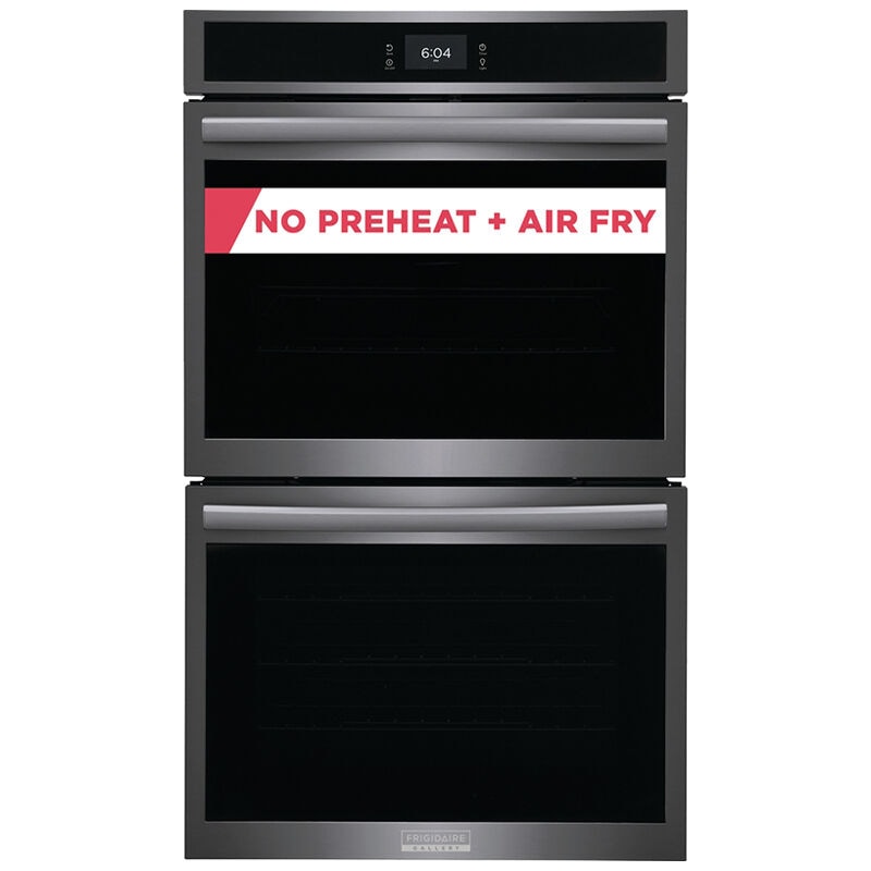 Frigidaire Gallery 30 in. 10.6 cu. ft. Top Control SteamElectric Double Wall Oven with True European Convection - Black Stainless, Black Stainless, hires