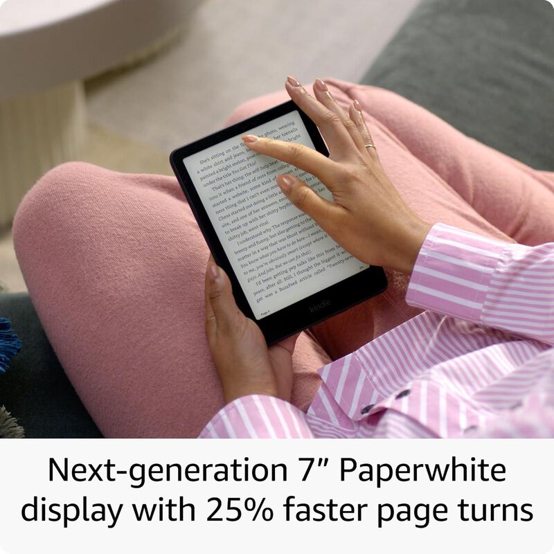 Amazon Kindle Paperwhite Signature Edition (32 GB) Our fastest Kindle with auto-adjusting front light, wireless charging, and weeks of battery life Metallic Black, Metallic Black, hires