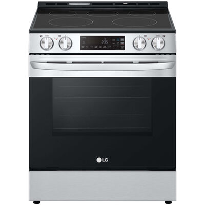 LG 30 in. 6.3 cu. ft. Smart Slide-In Electric Range with Radiant Burners - PrintProof Stainless Steel | LSEL6331F