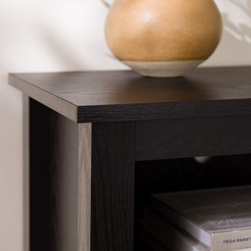 Walker Edison Essential 70 in. Rustic Wood TV Stand - Black, , hires