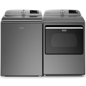 Maytag 27 in. 7.4 cu. ft. Smart Gas Dryer with Extra Power Button & Sensor Dry - Metallic Slate, Metallic Slate, hires