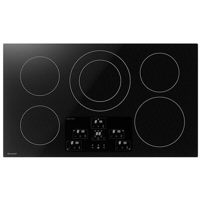 Sharp Contemporary Series 36 in. 5-Burner Induction Cooktop with Simmer Burner and Power Burner - Black | SDH3652DB