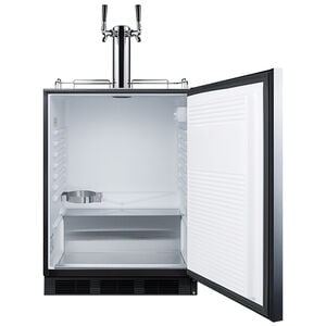 Summit 24 in. 5.5 cu. ft. Beer Dispenser with 2 Taps - Stainless Steel, , hires