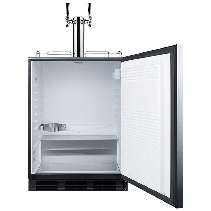 Summit 24 in. 5.5 cu. ft. Beer Dispenser with 2 Taps - Stainless Steel, , hires