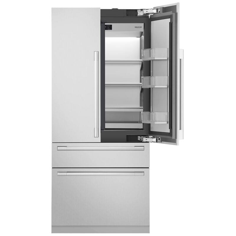 Signature Kitchen Suite 36 in. 19.3 cu. ft. Built-In Smart Counter Depth 4-Door French Door Refrigerator with Internal Water Dispenser - Custom Panel Ready, , hires