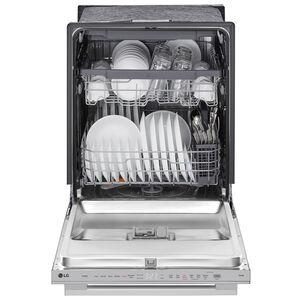 LG 24 in. Top Control Smart Dishwasher with 46 dBA Sound Level, 3rd Rack, QuadWash Pro & Dynamic Heat Dry - PrintProof Stainless Steel, , hires