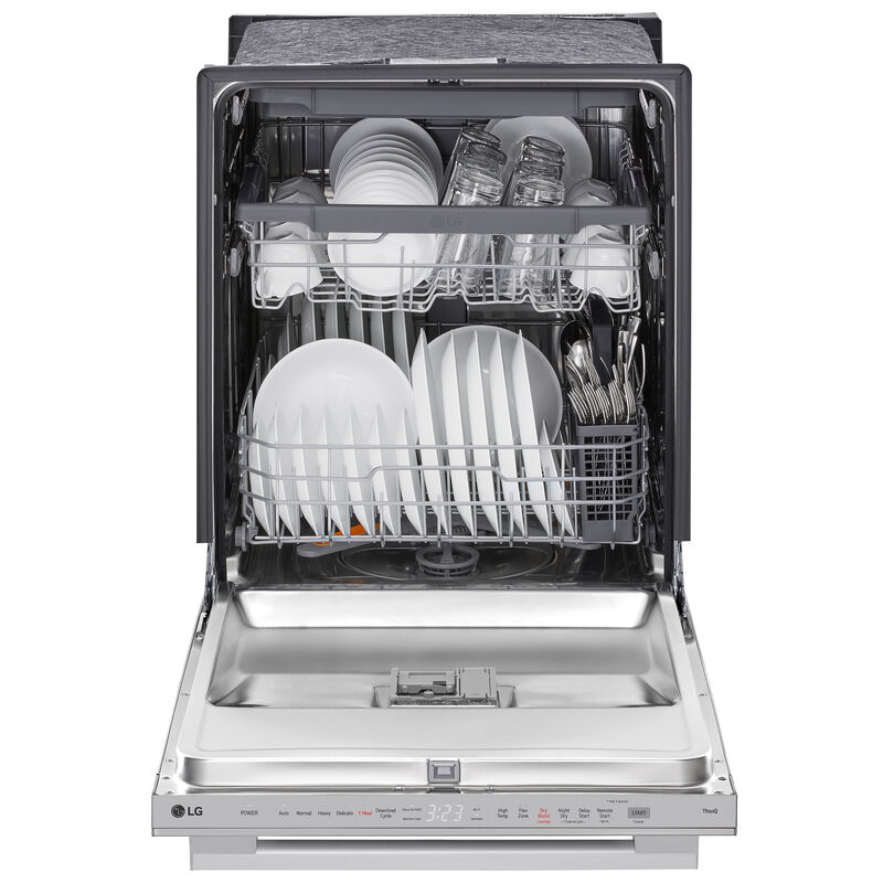 LG 24 in. Top Control Smart Dishwasher with 46 dBA Sound Level, 3rd Rack, QuadWash Pro & Dynamic Heat Dry - PrintProof Stainless Steel, , hires