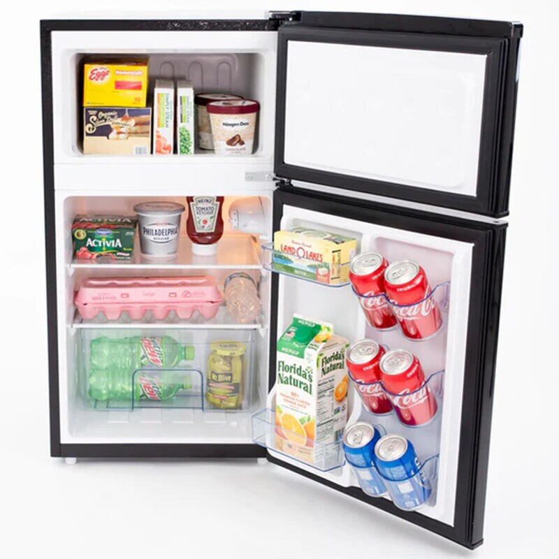 Avanti 18 in. 3 cu. ft. Mini Fridge with Top Freezer - Black, Black, hires