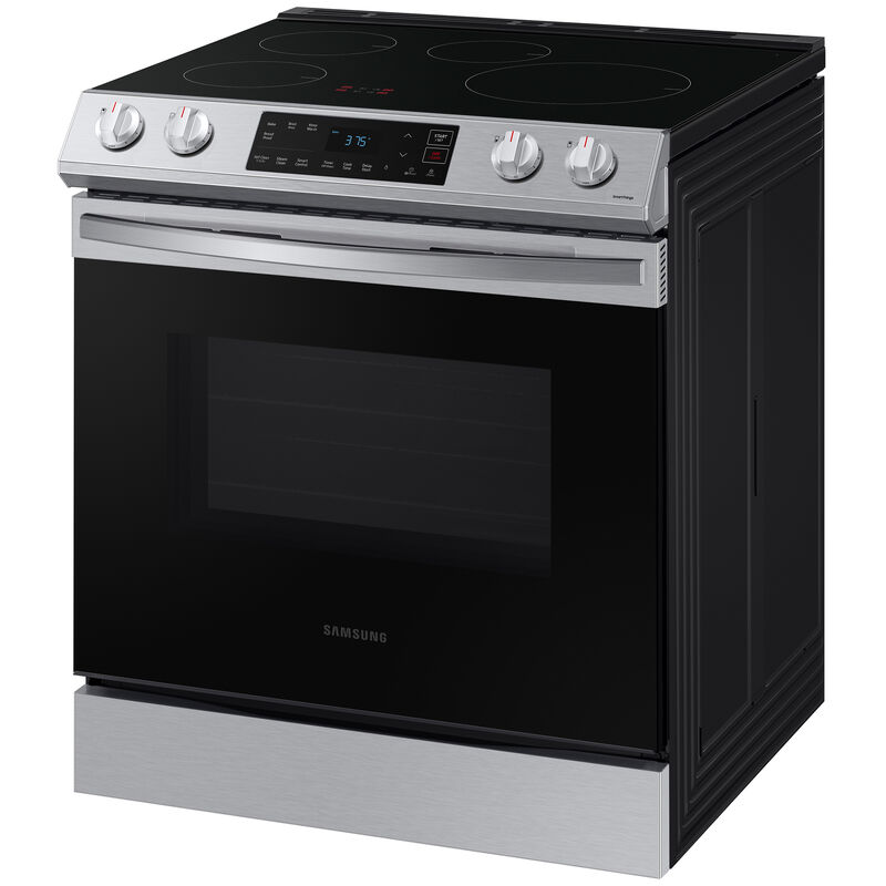 Samsung 30 in. 6.3 cu. ft. Smart Slide-In Electric Range with 4 Induction Burners - Fingerprint Resistant Stainless, Fingerprint Resistant Stainless, hires