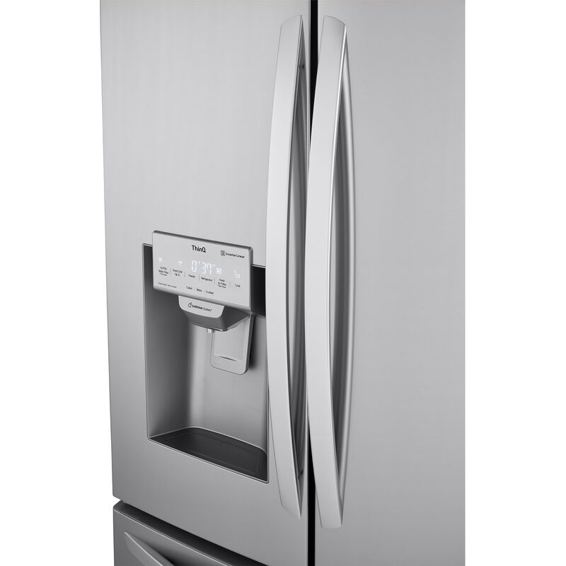LG 36 in. 22.0 cu. ft. Smart Counter Depth 4-Door French Door Refrigerator with External Ice & Water Dispenser - Stainless Steel, Stainless Steel, hires