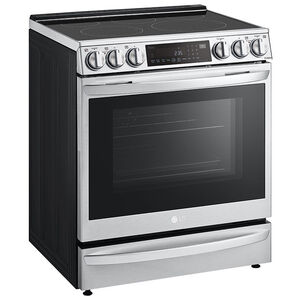 LG InstaView 30 in. 6.3 cu. ft. Smart Air Fry True European Convection Slide-In Electric Range with Radiant Burners - Stainless Steel, Stainless Steel, hires