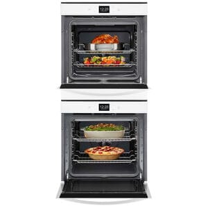 Whirlpool 24 in. 5.8 cu. ft. Smart Front Control Electric Double Wall Oven with True European Convection - White, White, hires