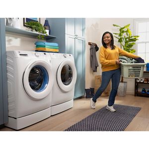 GE 28 in. 4.6 cu. ft. Smart Stackable Front Load Washer with UltraFresh Vent System with OdorBlock & Sanitize with oxi - White, , hires