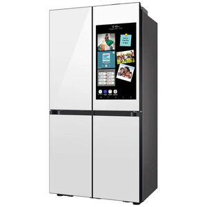 Samsung Bespoke 36 in. 22.5 cu. ft. Smart Counter Depth 4-Door French Door Refrigerator with Internal Water Dispenser - White Glass, White Glass, hires