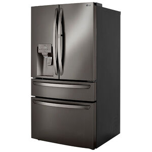 LG 36 in. 29.5 cu. ft. Smart 4-Door French Door Refrigerator with External Ice & Water Dispenser- Black Stainless Steel, Black Stainless, hires