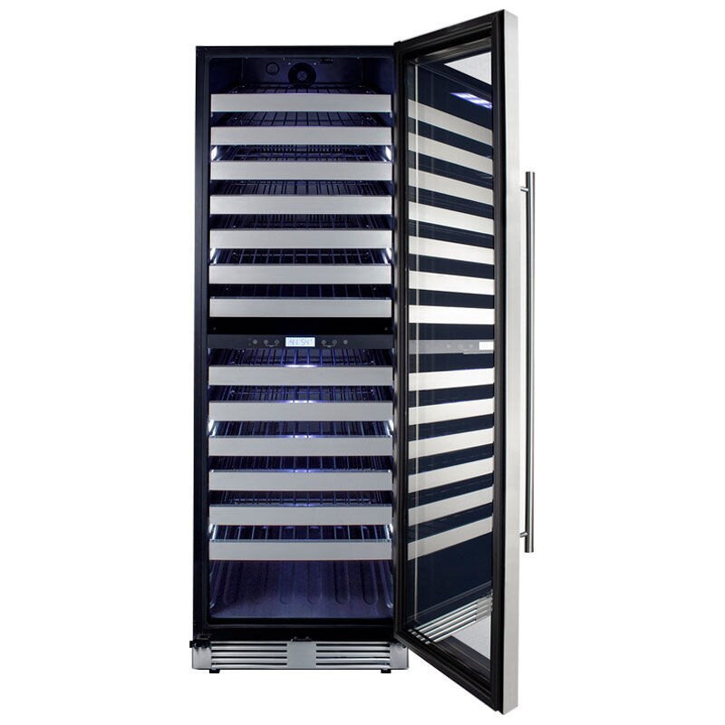 Summit 24 in. Wine Cooler with Wire Racks, Dual Temperature Zones & 163 Bottle Capacity - Stainless Steel, , hires