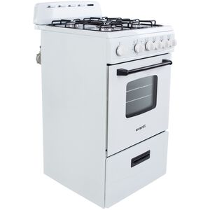 Avanti 20 in. 2.1 cu. ft. Gas Range with 4 Sealed Burners - White, , hires