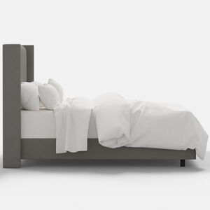 Skyline Furniture Linen Fabric Upholstered Full Size Wingback Bed - Grey, , hires