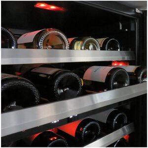 XO 24 in. Undercounter Wine Cooler with Metal Racks, Dual Temperature Zones & 46 Bottle Capacity - Stainless Steel, , hires