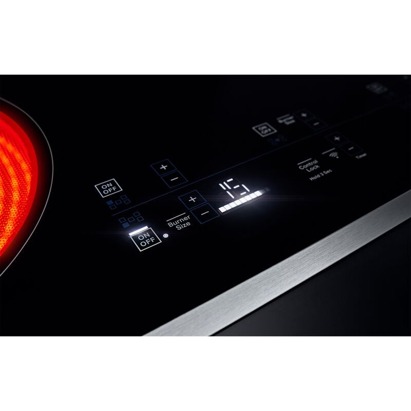 JennAir Lustre Stainless 36 in. 5-Burner Electric Cooktop with Simmer Burner & Power Burner - Stainless Steel, , hires