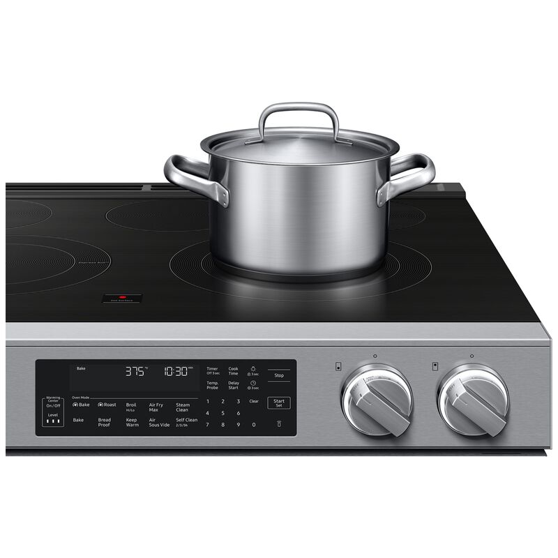 Samsung Bespoke 30 in. 6.3 cu. ft. Smart Air-Fry True European Convection Slide-In Electric Range with Radiant Burners - Stainless Steel, Stainless Steel, hires