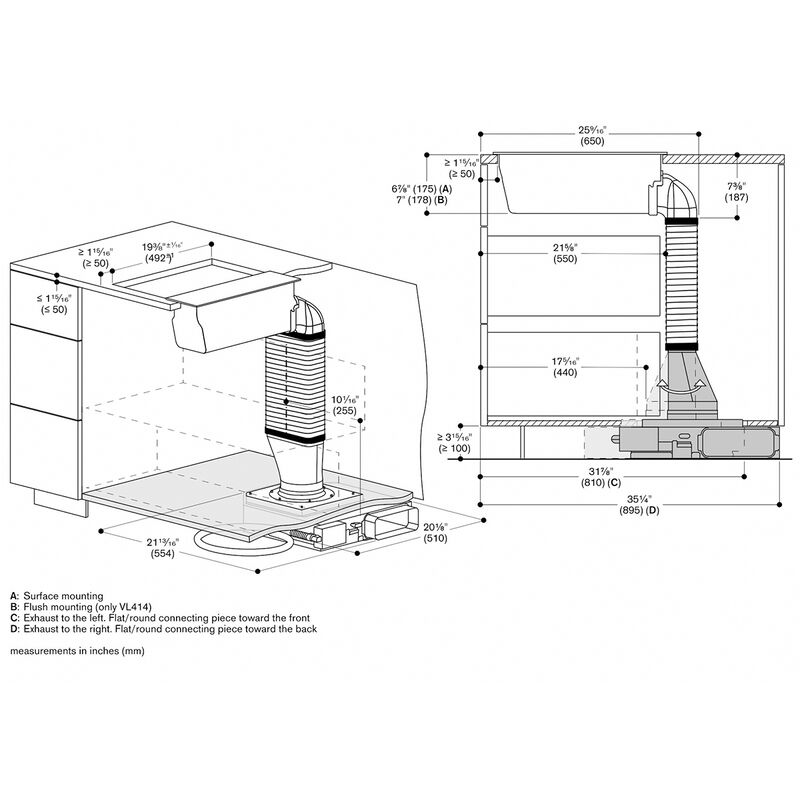 Gaggenau Vario 400 Series 6 in. Convertible Downdraft with 3 Fan Speeds - Stainless Steel, , hires