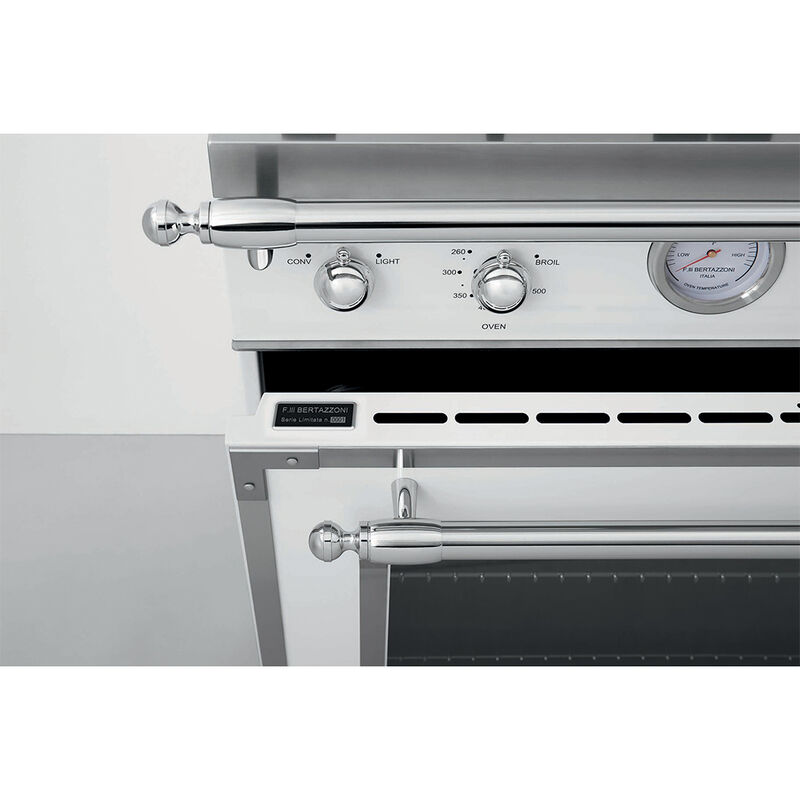 Bertazzoni Heritage Series 36 in. 5.7 cu. ft. Air Fry Dual Convection Dual Fuel Range with 6 Sealed Burners & Griddle - Ivory, , hires