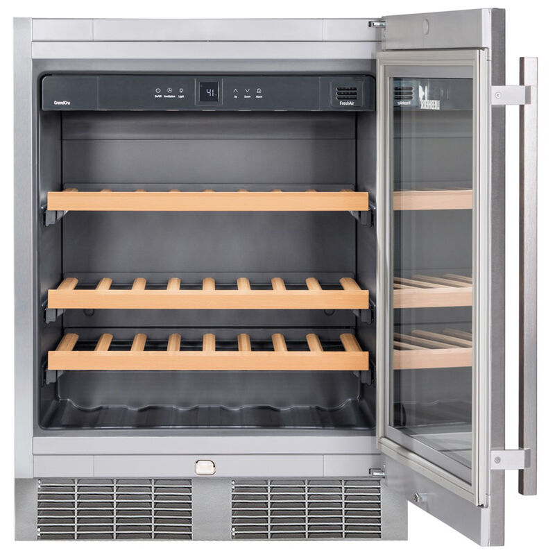 Liebherr 24 in. Undercounter Wine Cabinet with Wood Racks, Single Temperature Zone & 46 Bottle Capacity - Stainless Steel, , hires