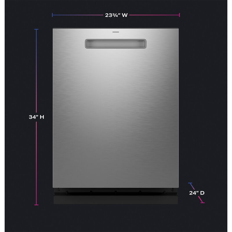 GE Profile 24 in. Top Control Flush-Mount Smart Dishwasher with 44 dBa Sound Level, 3rd-Rack, Dry Boost & Pocket Handle - Fingerprint Resistant Stainless, , hires