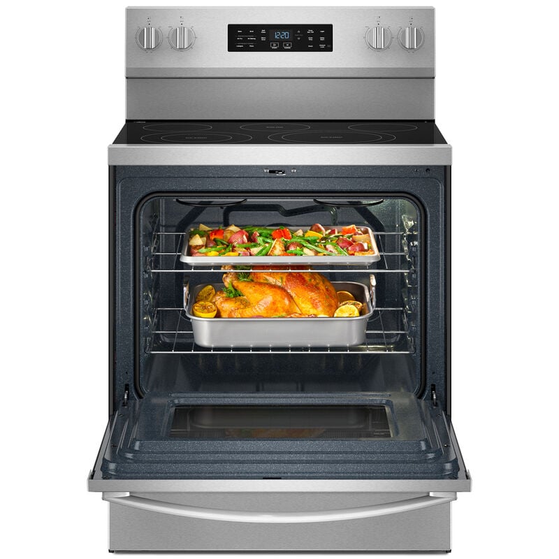 Whirlpool 30 in. 5.3 cu. ft. Air-Fry Standard Convection Electric Range with Radiant Burners - Fingerprint Resistant Stainless Steel, , hires