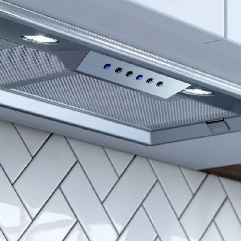 XO 28 in. Convertible Standard Style Range Hood with 600 CFM, 3 Fan Speeds & 2 LED Lights - Stainless Steel, , hires