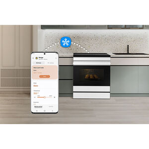 Samsung Bespoke 30 in. 6.3 cu. ft. Smart Air Fry Standard Convection Slide-In Electric Range with 4 Induction Burners - White Glass, , hires