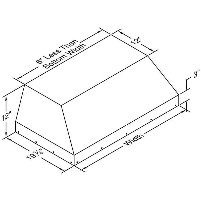 VentAHood 42 in. Standard Style Range Hood with 3 Speed Settings, 300