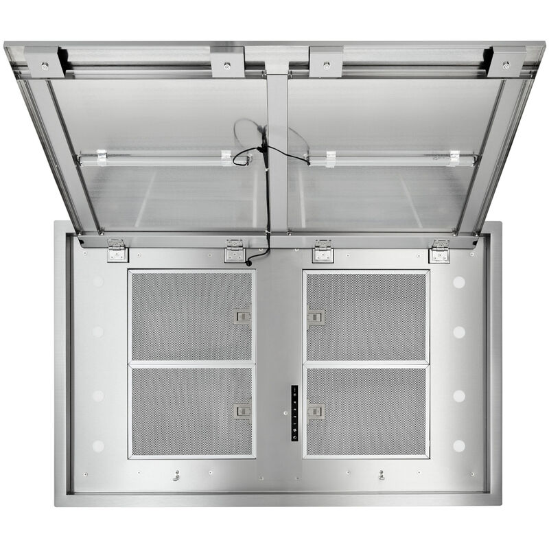Best 43 in. Ceiling Style Range Hood with 4 Speed Settings, 2 LED Lights - Stainless Steel, , hires