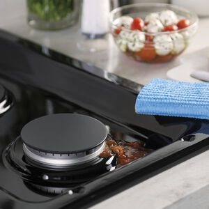 GE 36 in. 5-Burner Natural Gas Cooktop with Simmer Burner & Power Burner - Black, Black, hires
