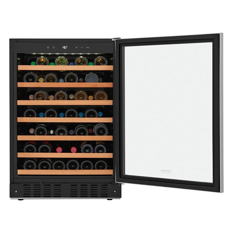 Frigidaire Gallery 24 in. Undercounter Wine Cooler with Wood Racks, Single Temperature Zone & 52 Bottle Capacity - Stainless Steel, , hires